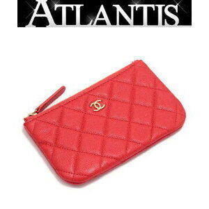 Chanel Pouch Wallet Caviar Red G